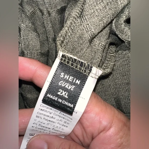 SHEIN NW/OT Olive Long Sleeve Ribbed Dress - Picture 7 of 7